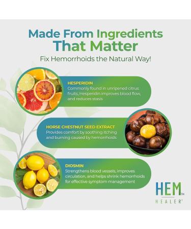 Hem Healer Hemorrhoid Treatment Capsules - Soothes Itching, Burning, and Irritation - 100% Natural - 42 Vegetarian Capsules - Buy Online on GoSupps.com