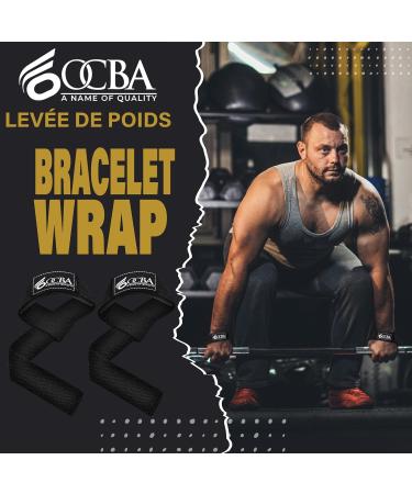 OCBA Wrist Loops for Weightlifting - Cotton Padded Gym Wrist Bands with Thumb Support - Powerlifting Fitness Accessories - Robust Black Design - Buy Online on GoSupps.com