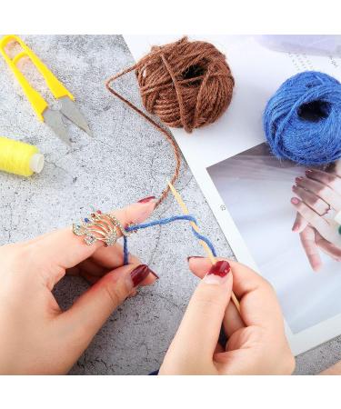 Yarn Guide Finger Holder Set - Adjustable Knitting Crochet Loop Rings with 6 Metal and Plastic Guides - Crafting Tools for Knitting, Quilting, Sewing - Buy Online on GoSupps.com