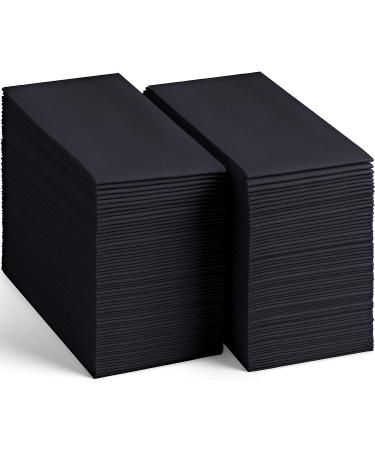 100 Linen-Feel Black Paper Napkins - Soft & Absorbent for Kitchen, Party, Wedding - Pack of 100 - Buy Online on GoSupps.com