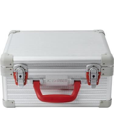 Professional Barber Case & Stylist Tool Box Organizer | Traveling Suitcase with Clippers Tray Storage for Shears Combs & Hairdresser Supplies - Silver Stripe - Buy Online on GoSupps.com