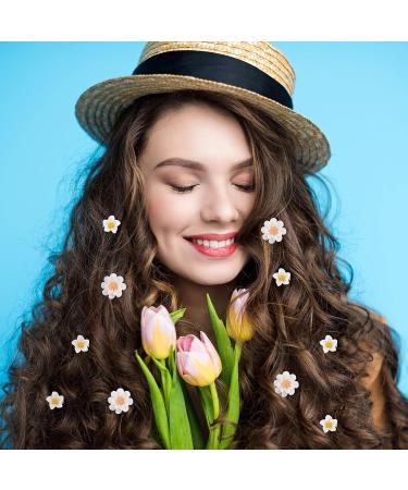 24 Flower Hair Clips for Women - Wedding Bridal Accessories in White, Yellow, Dark Purple, Light Blue - Elegant Barrettes for Bridesmaid, Party Wear - Buy Online on GoSupps.com