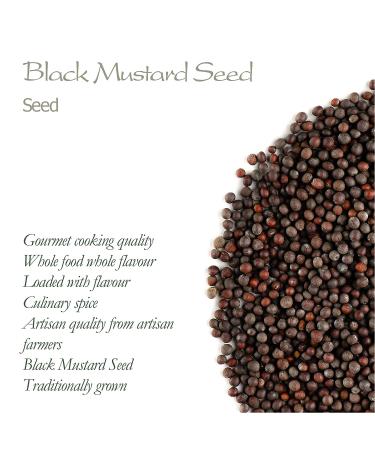 Organic Black Mustard Seeds 200g - Spicy Cooking Ingredient - Whole Dark Mustard Seed - Buy Online on GoSupps.com