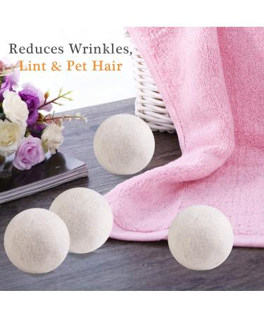 Organic XL Wool Dryer Balls - Reusable Fabric Softener & Wrinkle Reducer - 100% New Zealand Wool - White, 4 Pack - Buy Online on GoSupps.com