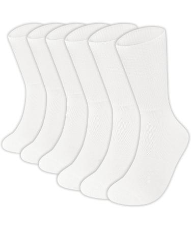 Wearever Men's White Non Binding Diabetic Socks - 6 Pair Pack, Size 10-13 - Buy Online on GoSupps.com