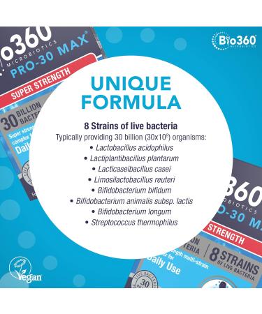Natures Aid Bio360 Pro-30 MAX (30 Billion Bacteria) 30 Capsules - Probiotic Supplement - Buy Online on GoSupps.com