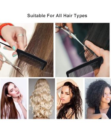 JeoPoom Needle Handle Comb Carbon Comb Break-Proof Antistatic For Hair & Beard For Men And Women With Different Types Of Hair PointedTail - Buy Online on GoSupps.com