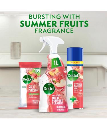 Dettol Antibacterial Cleaning Spray Summer Fruits 1L - Kills 99.9% of Germs - Fresh Summer Scent - Buy Online on GoSupps.com