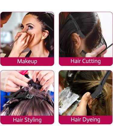 Hair Comb - Rat Tail Comb Fine Tooth Pin Tail Comb Sectioning Hairdressing Styling Cutting Parting Tails Comb With Metail Tail & 2 large Sectioning Hair Clips for Women Men Girls By HY DOT - Buy Online on GoSupps.com