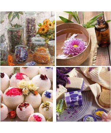 16 Bags 100% Natural Dried Flowers Herbs Kit for DIY Soap and Candle Making - Rose, Lavender, Jasmine, Rosebuds - 160g Total - Buy Online on GoSupps.com