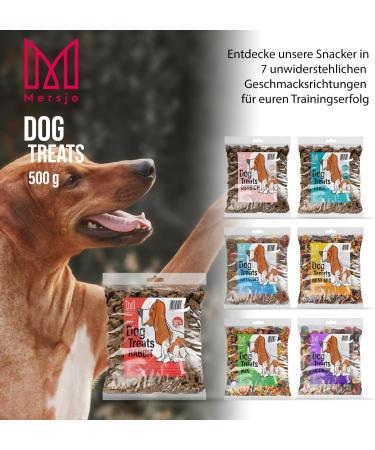 Mersjo Dog Snacks - 500g Training Treats for All Breeds | Gently Dried Meat Delicacies for Dogs & Rabbits - Buy Online on GoSupps.com