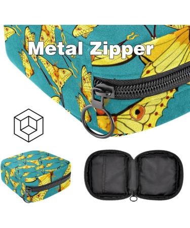 Shop Portable Women's Binding-Storage Bags | Menstrual Cup Pockets & Pads for Teen Girls - Stylish Yellow Butterfly & Turquoise Designs - Buy Online on GoSupps.com