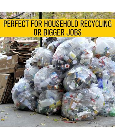 33 Gallon Clear Trash Bags - 33x39 - 1.5 MIL - Heavy Duty Industrial Liners for Recycling, Contractors, Storage & Outdoor Use - Pack of 100 - Buy Online on GoSupps.com