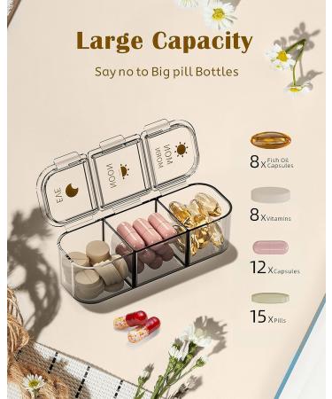 Weekly Pill Organizer 3 Times A Day - AM PM 7 Day Medicine Box Large Travel Case for Vitamins & Supplements (Green - Buy Online on GoSupps.com