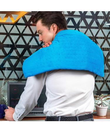 Cure Choice Large Electric Heating Pad for Back Pain Relief - Ultra Soft 12x24 with Storage Pouch - Muscle Cramps Heating Pad - Adjustable Temperature Settings & Safe Auto Shut - Blue - Buy Online on GoSupps.com