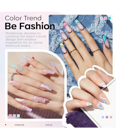 Modelones Gel Nail Polish Kit 24Pcs - Pastel Spring 20 Colors 7ML Glitters | Macarons Girly Collection - Gel Polish Set with Top/Base Coat | Manicure Kit for Women and Girls - Buy Online on GoSupps.com