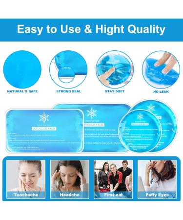 Tutmyrea Reusable Soft Gel Ice Packs - 8 Pack Hot and Cold Compress for Injuries, Migraines, Pain Relief - Kids Boo Boo Cold Packs - Wisdom Teeth - First Aid - Buy Online on GoSupps.com