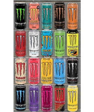 Monster Energy Drink Customised Pack | Choose Your Favourite Flavour of Moster Drink | Custom Case of 12x500ml Pack | Choose From Various Falvours | Receive 6 Pack of Each Choice of Flavour - Buy Online on GoSupps.com