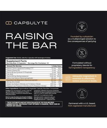 Hydration Support for Alcohol & Workout Recovery | Electrolytes Vitamins Minerals | Liposomal Pureway C | 14 Packets (56 Capsules - Buy Online on GoSupps.com