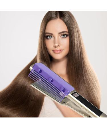 Flat Iron Comb Attachment Clip On - Portable Hair Straightener Brush & Professional Styling Tool (Purple) | Shop Internationally - Buy Online on GoSupps.com