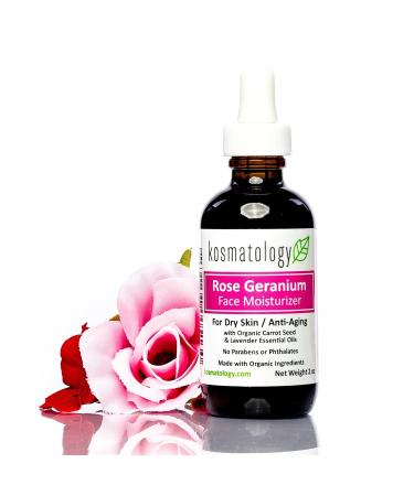 Organic Rose Geranium Facial Moisturizer for Dry & Aging Skin - 2 fl oz | Hydrating & Nourishing Cream - Buy Online on GoSupps.com