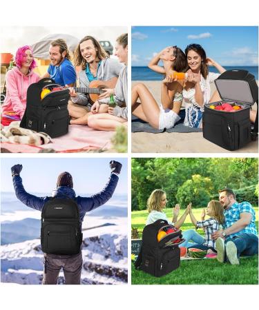 Insulated Cooler Backpack | 30 Can Leakproof Double Deck | RFID Lunch Bag for Men and Women | Black - Buy Online on GoSupps.com