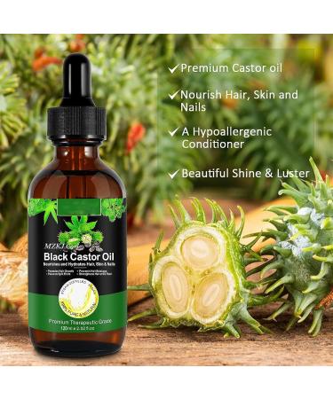 Jamaican Black Castor Oil 100% Pure Organic Cold Pressed Natural Organic Castor Oil for Hair Body Eyelash & Eyebrow Growth (4.24 oz) - Buy Online on GoSupps.com