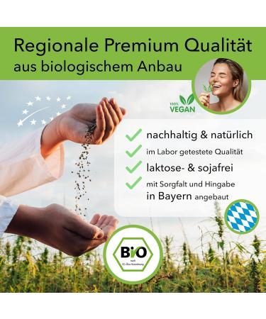 Hanfbayer Regional Hemp Protein Powder 1kg - 55% Protein Vegan Water-Soluble Magnesium & Amino Acids - Delicious E-Recipes for Muscle Building - Buy Online on GoSupps.com