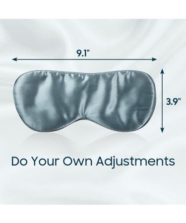 ZOESMIEN 100% Mulberry Silk Sleep Mask with Adjustable Strap - Dusty Blue - Buy Online on GoSupps.com