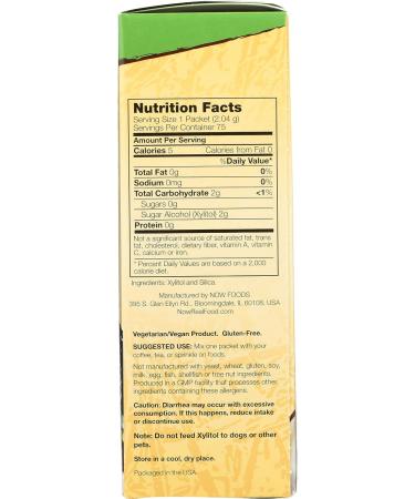 NOW Foods Xylitol Sweetener Packets - 75 Count, Non-GMO, 1/3 Fewer Calories, Sugar Substitute - Buy Online on GoSupps.com
