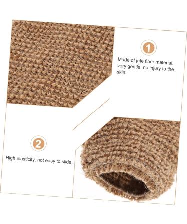 FOMIYES 2pcs Exfoliating Body Scrub Gloves Set - Natural Bathroom Shower Mitts for Smooth Skin - Beige - Buy Online on GoSupps.com