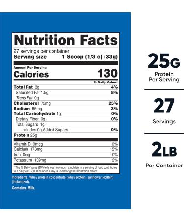 Nutricost Whey Protein Concentrate, Unflavored, 2LBS, Gluten Free - 27 Serving - Buy Online on GoSupps.com