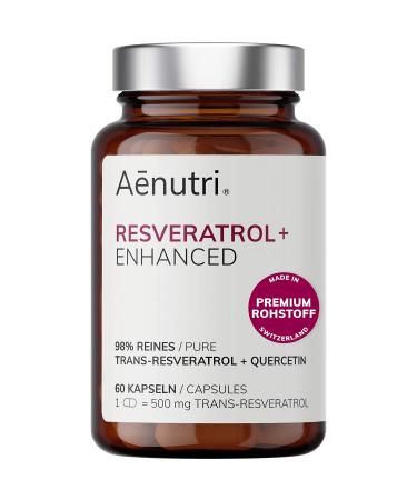 New: Resveratrol Plus High Strength | 500mg Premium Trans-Resveratrol from Switzerland per Capsule | Optimized Formula with Quercetin | Made in Germany | 60 Capsules
