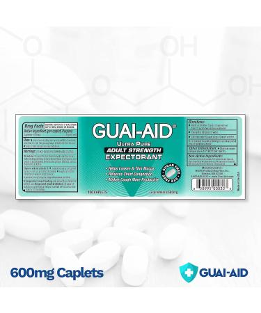 100 Guaifenesin 600mg Caplets - All-Day Mucus Relief for Cough Chest Congestion & Cold Symptoms | International Shipping Available - Buy Online on GoSupps.com