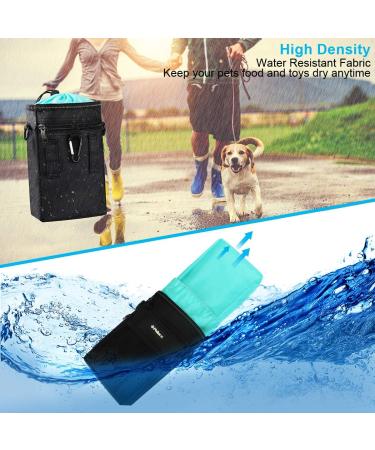 Philorn Dog Treat Pouch Bag with Poop Bag Dispenser & Collapsible Bowl - Blue | Water-Resistant, Reflective, Easy-to-Clean Design - Buy Online on GoSupps.com
