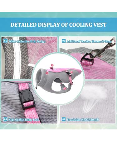 Dog Cooling Vest - Adjustable Summer & Winter Jacket for All Sizes | Comfortable Reflective Coat for Outdoor Training & Hunting - M Pink - Buy Online on GoSupps.com