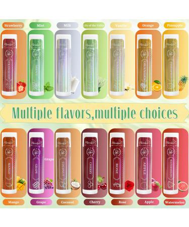 28 Pack Natural Lip Balm Bulk - Vitamin E & Coconut Oil 14 Flavors Moisturizing & Soothing Chapped Lips - Perfect Lip Care Gift Set - Buy Online on GoSupps.com
