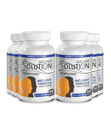 Organic Horsetail Extract - Gray Hair Solution for Men and Women - Gray Hair Eliminator (6 Bottles 360 Capsules)