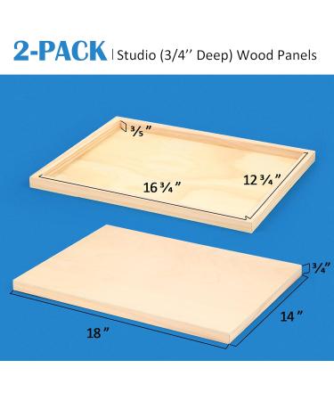 14x18 Wood Canvas Panels Kit - 2 Pack, Studio Cradle Boards for Pouring Art - Falling in Art - Buy Online on GoSupps.com