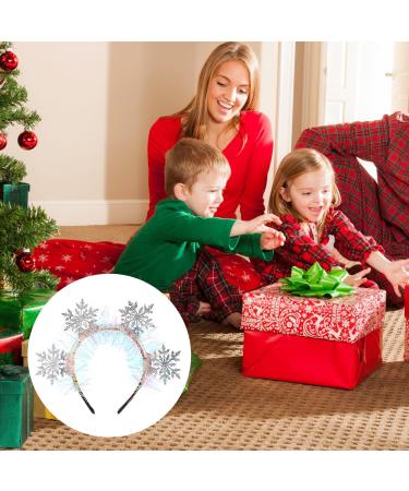 Miaija 2Pieces Snowflake Headband Silver Sparkling Christmas Hair Hoop Winters Holiday Party Hair Hoop Headpiece Accessories for Women Girls - Buy Online on GoSupps.com