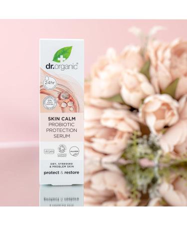 Dr Organic Skin Calm Probiotic Protection Serum For Redness Dry Sensitive & Irritable Skin 24hr Moisture Dermatologically Tested Vegan Cruelty Free Paraben & SLS Free Certified Organic 30ml - Buy Online on GoSupps.com