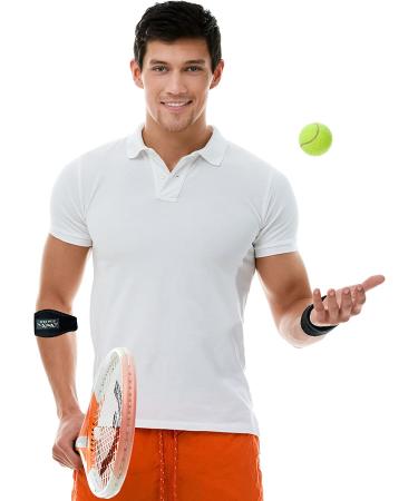 Simien Tennis Elbow Brace (2-Count) for Pain Relief - Compression Pad, Wrist Sweatband, E-Book - Buy Online on GoSupps.com