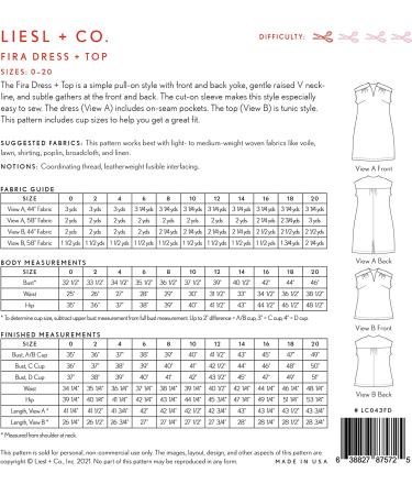 Fira Dress + Top Sewing Pattern: Versatile and Stylish DIY Clothing - Buy Online on GoSupps.com
