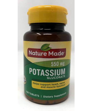 Nature Made Potassium Gluconate 550mg, 100 Count Pack of 2