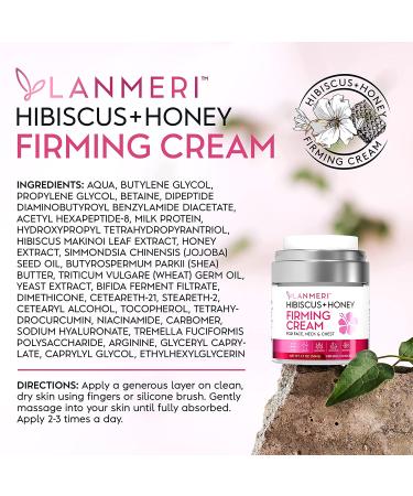 Hibiscus & Honey Firming Cream for Face & Body | Neck Tightening, Double Chin Reducer & Anti-Wrinkle Moisturizer with Collagen & Jojoba Oil - Buy Online on GoSupps.com