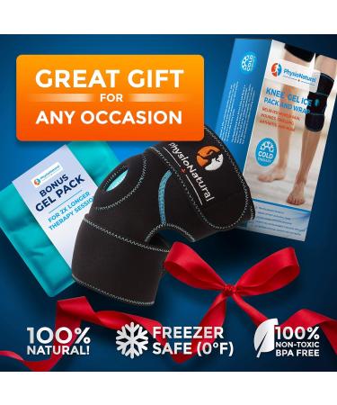PhysioNatural Knee Ice Pack - Reusable Gel Wrap for Pain Relief & Swelling After Knee Surgery and Injuries - Cold Compress Therapy for Arthritis, Meniscus Tear, ACL - Buy Online on GoSupps.com