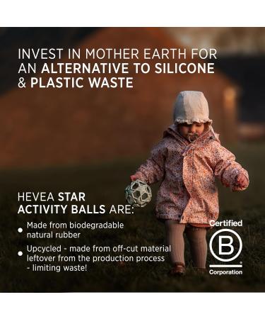 Hevea Upcycled Star Ball - 100% Natural Rubber Eco-Friendly BPA-Free Plastic-Free Toy (Mint) - Buy Online on GoSupps.com