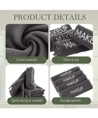 50 Pcs 100% Cotton Makeup Towels Bulk - Soft & Absorbent Face Towels for Women - Reusable Makeup Remover Cloth - Gray - 10 x 10 - Buy Online on GoSupps.com