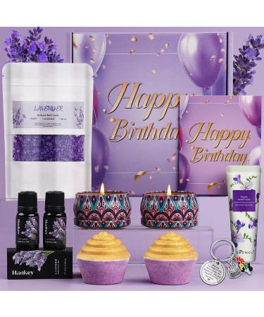 Happy Birthday Gifts for Women Bath Relaxing Spa Gifts Set Self Care Kit for Ladies Unique Birthday Gifts Basket Ideas for Her Mom Sister Female Friends Daughter Wife Happy Birthday-Purple sets