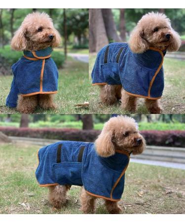 Leapbeast XL Blue Dog Bath Towel - Quick-Drying Highly Absorbent with Velcro Fastener & Adjustable Straps - Buy Online on GoSupps.com